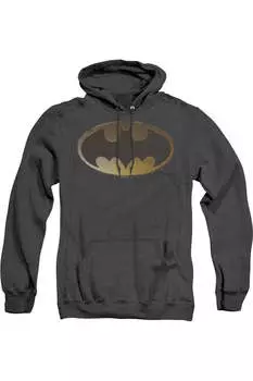 Batman Halftone Bat Adult Heather Hoodie / Толстовка с капюшоном Gildan, черный