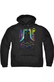 Batman Knight Lights Adult Pull Over Hoodie / Толстовка с капюшоном Gildan, черный