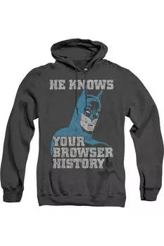 Batman Knows Adult Heather Hoodie / Толстовка с капюшоном Gildan, черный