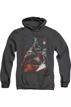 Batman Sparks Leap Adult Heather Hoodie / Толстовка с капюшоном Gildan, черный