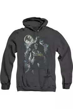 Batman The Knight Adult Heather Hoodie / Толстовка с капюшоном Gildan, черный