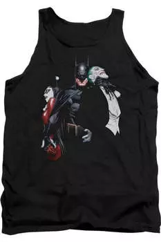 Бэтмен Джокер Харли Удушение Взрослый Майка Gildan, черный
