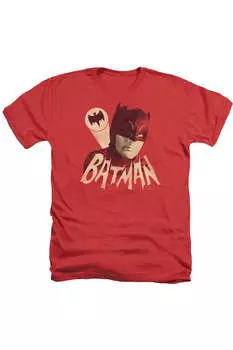 Бэтмен Классический ТВ Bat Signal Взрослый Heather футболка / футболка Gildan, красный