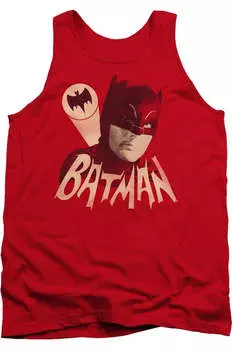 Бэтмен Классический ТВ Bat Signal Взрослый Майка Gildan, красный