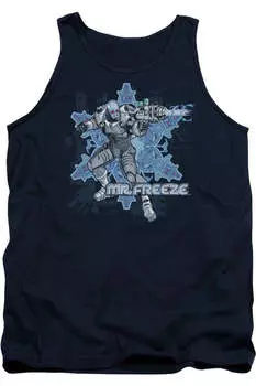 Бэтмен Мистер Фриз Взрослый Майка Gildan, темно-синий