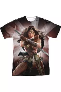 Бэтмен против Супермена Чудо-женщины Легкая футболка с коротким рукавом для взрослых из полиэстера / футболка Gildan, белый