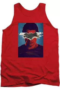 Бэтмен против Супермена Плакат Супермена Взрослая майка Gildan, красный