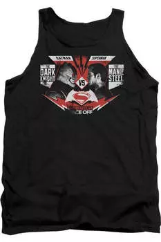 Бэтмен против Супермена Ultimate Face Off взрослый топ-майка Gildan, черный