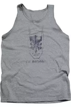 Бэтмен Я Бэтмен Взрослый Майка Gildan, цвет athletic heather