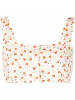 Batsheva блузка-бралетт с принтом, белый