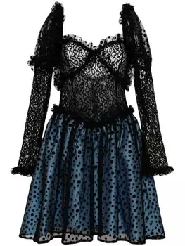 Batsheva кружевное платье мини Sabrina, черный