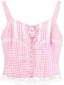Batsheva топ в клетку гингем, розовый