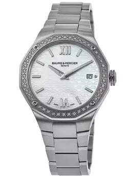Baume & Mercier Riviera Diamond перламутровый циферблат стальные женские часы 10662, цвет mother of pearl