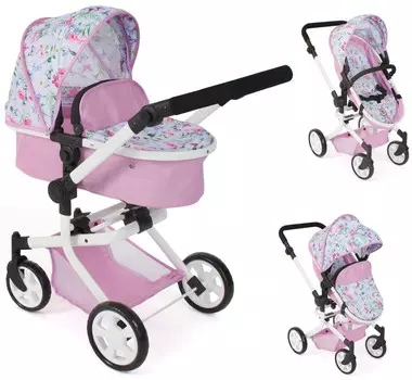 Bayer Chic 595 53 - Кукольная коляска Mika Kombi - розовый, цветы