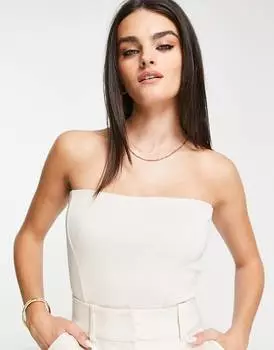 Базовая бандо в рубчик Topshop премиум-класса цвета экрю