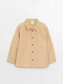 Базовая бархатная рубашка с длинными рукавами для маленьких мальчиков LCW baby, светло-бежевый