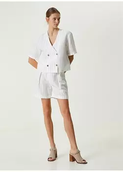 Базовая белая женская рубашка с двубортным воротником Network