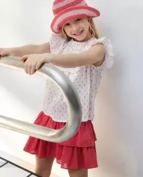 Базовая блузка с короткими рукавами Kids El Corte Ingls, белый