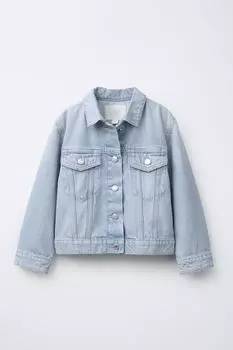 Базовая джинсовая куртка ZARA, синий