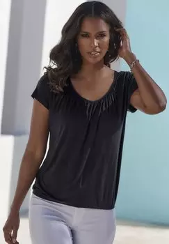 Базовая футболка 2 PACK LASCANA, фиолетовый