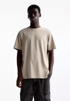 Базовая футболка 2 Pack PULL&BEAR, песочный
