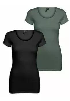 Базовая футболка 2 PACK Vero Moda, пестрый черный