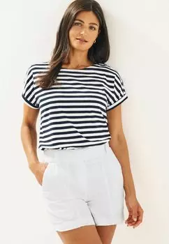 Базовая футболка 3 Пакета Next, цвет stripe white coral