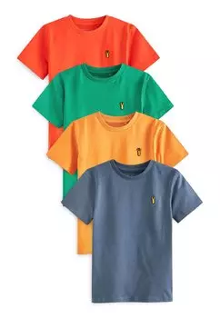 Базовая футболка 4 PACK STAG EMBROIDERED SHORT SLEEVE Next, цвет orange