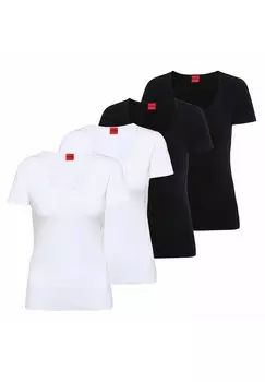 Базовая футболка 4ER PACK RUNDHALS HUGO, черный