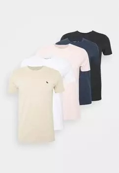 базовая футболка 5-Pack Icon Crew Tee Abercrombie & Fitch