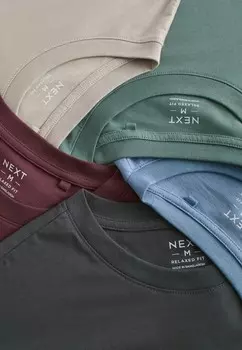 Базовая футболка 5 PACK RELAXED FIT SHORT SLEEVE CREW NECK Next, синий