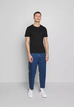 Базовая футболка 5 ПАКЕТОВ Pier One, черный/белый/синий