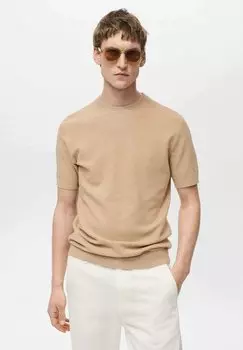 Базовая футболка ANDREW Mango, бежевый