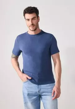 Базовая футболка BASIC RIB T-SHIRT Pier One, темно-синий