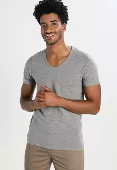 Базовая футболка BASIC V-NECK Jack & Jones, серый