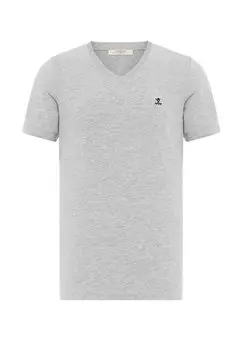 Базовая футболка BENARD V NECK SHORT SLEEVE REGULAR FIT Antioch, темно-серый