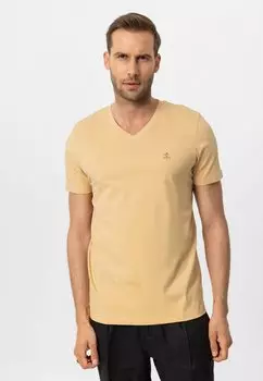 Базовая футболка BENARD V NECK SHORT SLEEVE REGULAR FIT Antioch, песочный