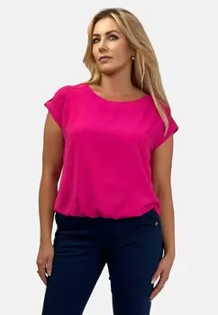 Базовая футболка BOAT NECKLINE PLAIN REGINA FASHION, пестрый розовый