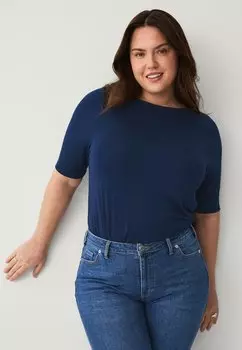 Базовая футболка BOATNECK Ellos Plus collection, темно-синий