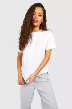 Базовая футболка бойфренд Boohoo, слоновая кость
