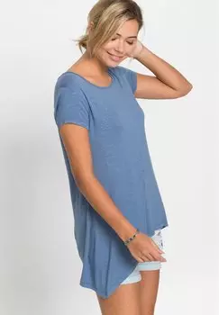 Базовая футболка bonprix, синий деним