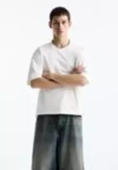 Базовая Футболка BOXY FIT SHORT SLEEVE Pull&Bear, белый