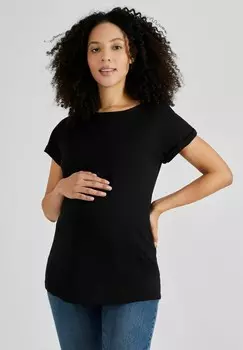 Базовая футболка BOYFRIEND MATERNITY, REGULAR FIT JoJo Maman Bb, черный