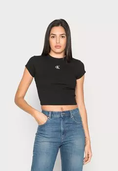 Футболка женская Calvin Klein Jeans укороченная, черный