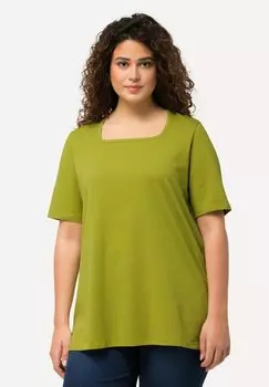 Базовая футболка CARREE AUSSCHNITT HALBARM Ulla Popken, оливковый