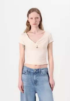 Базовая футболка CHARLOTTE DRAPPED Guess, серо-коричневый