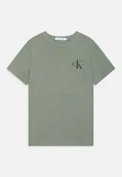 Базовая футболка Chest Monogram Unisex Calvin Klein, оливковый
