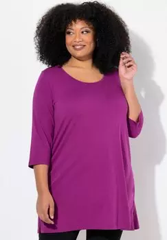 Базовая футболка CLASSIC A-LINE 3/4 SLEEVE ROUND NECK Ulla Popken, фиолетовый