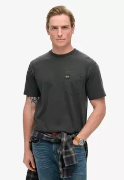 Базовая футболка CONTRAST STITCH POCKET Superdry, черный