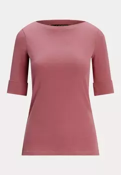 Базовая футболка COTTON BOATNECK TOP Lauren Ralph Lauren, цвет Mottled Pink